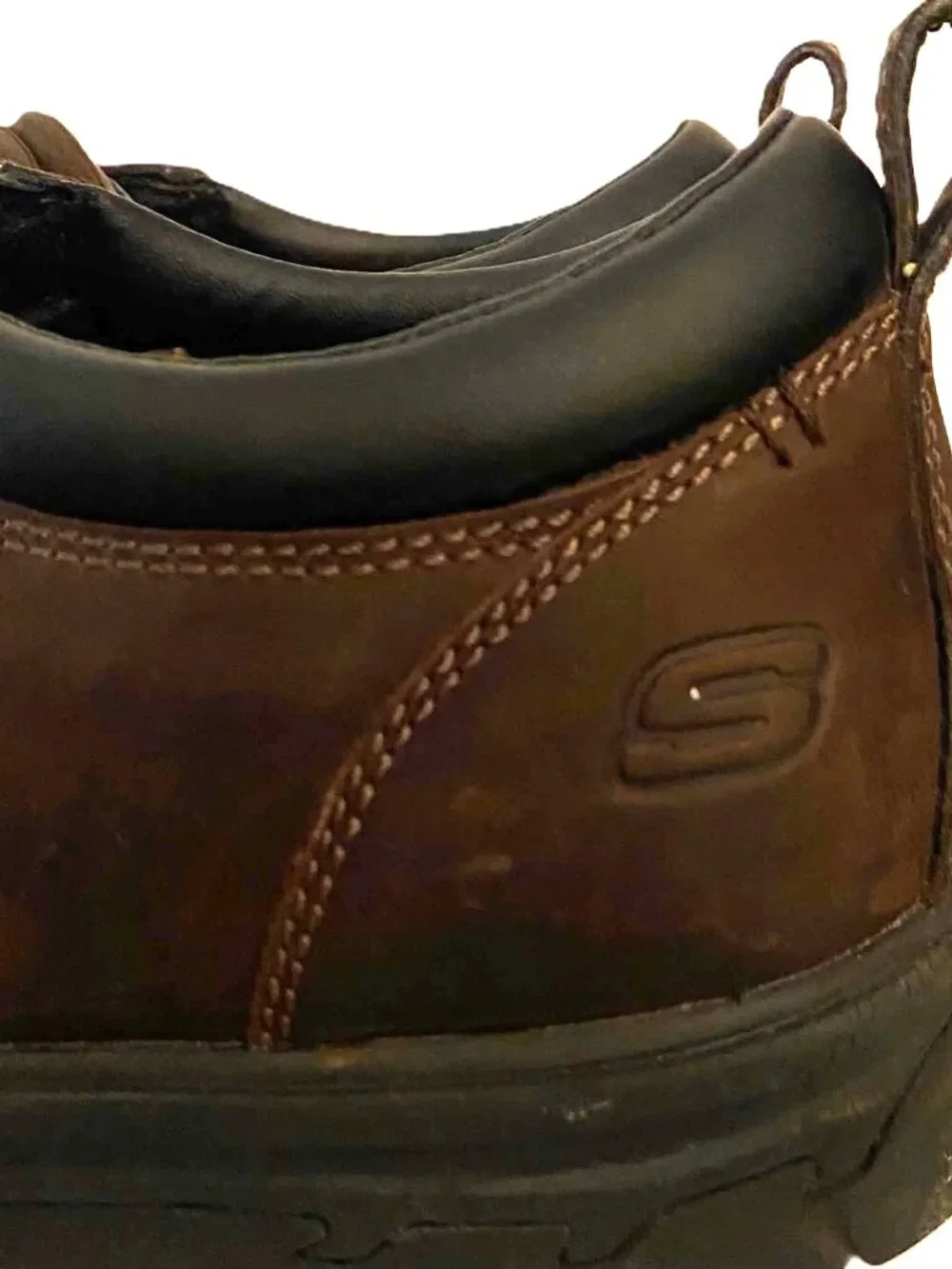 Skechers Segment Rilar Brown Leather Relaxed Fit Memory Foam Shoes Men's 12